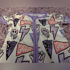 Purple Graphic Kids Bodysuit